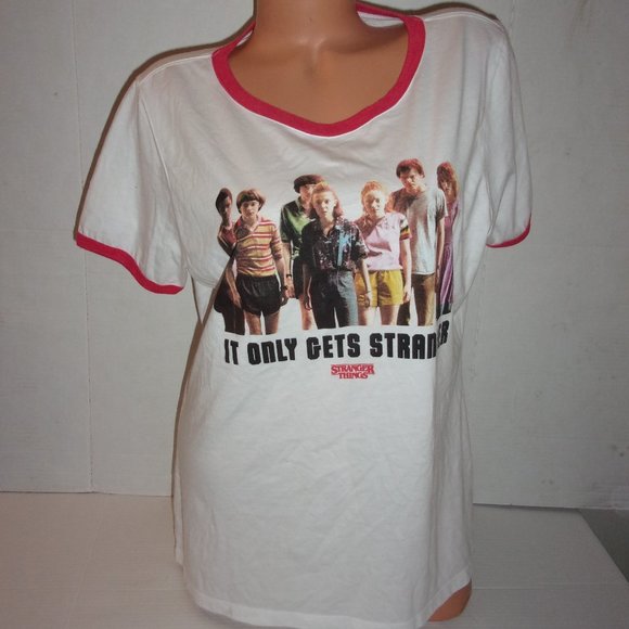 Stranger Things It Only Gets Stranger Ringer Tee - Picture 3 of 5
